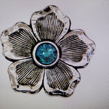 Concho Set C386- Silver Flower TRQ stone