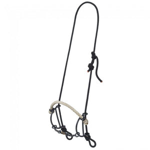 Twisted Dog Bone Gag with Rope Noseband Draw Bit