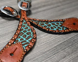 Spur Strap with Giraffe Inlay and Copper Dots (382-MG)