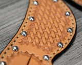Spur Straps Basket Weave with Silver Dots