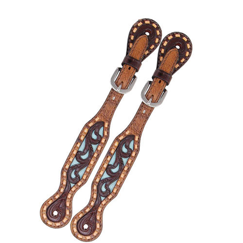 Rafter T Turquoise Filigree Spur Straps (SS424)