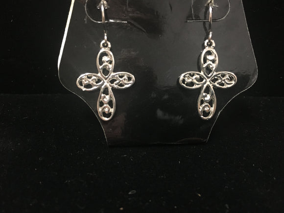 Silver Infinity Cross Earrings (STCRE)